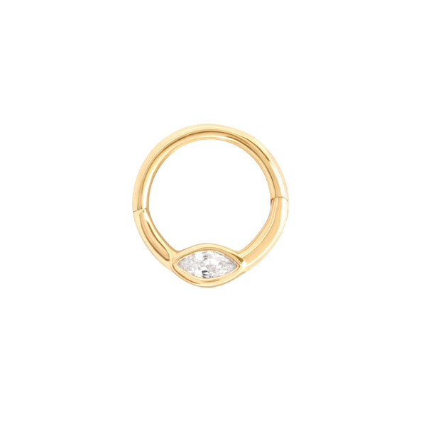 Astrid & Miyu Solid Gold Marquise Daith Hoop