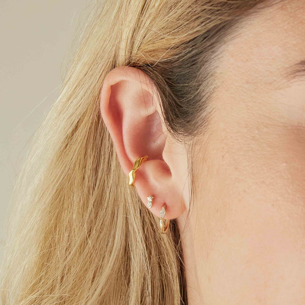 Astrid & Miyu Solid Gold Marquise Piercing Hoop