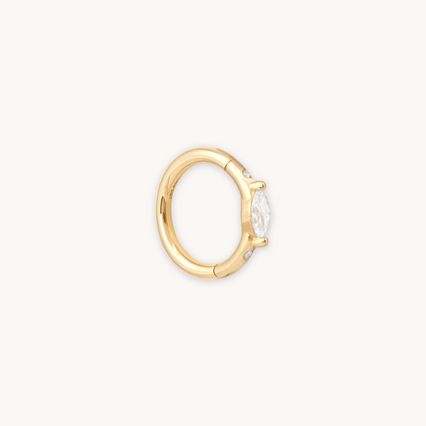 astrid & miyu Solid Gold Marquise Piercing Hoop