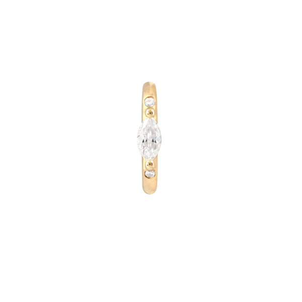 Astrid & Miyu Solid Gold Marquise Rook Hoop