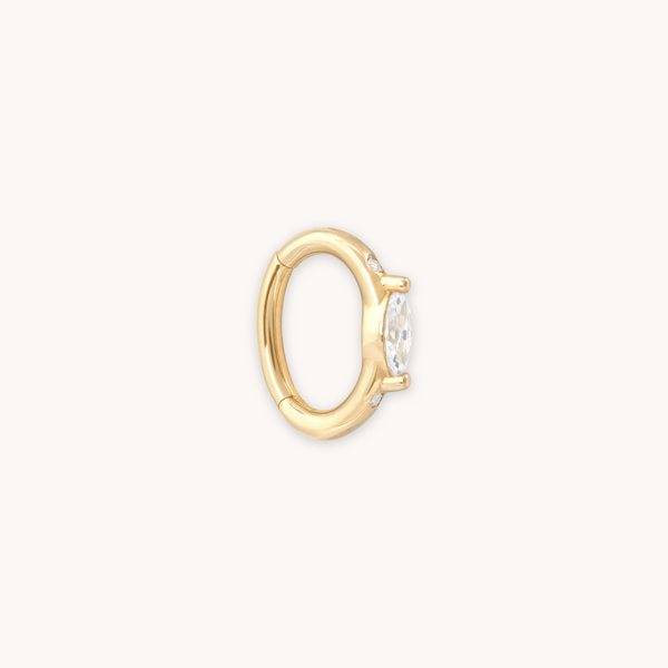 astrid & miyu Solid Gold Marquise Rook Hoop