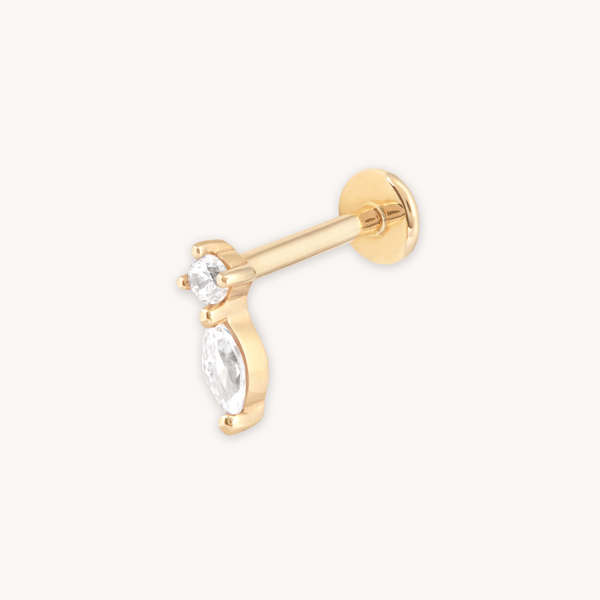 astrid & miyu Solid Gold Teardrop Piercing Stud