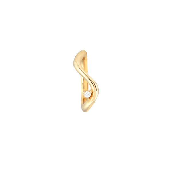 Astrid & Miyu Solid Gold Wave Rook Hoop