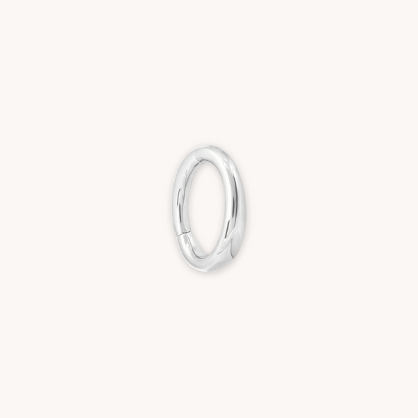 astrid & miyu Solid White Gold Graduated Rook Hoop