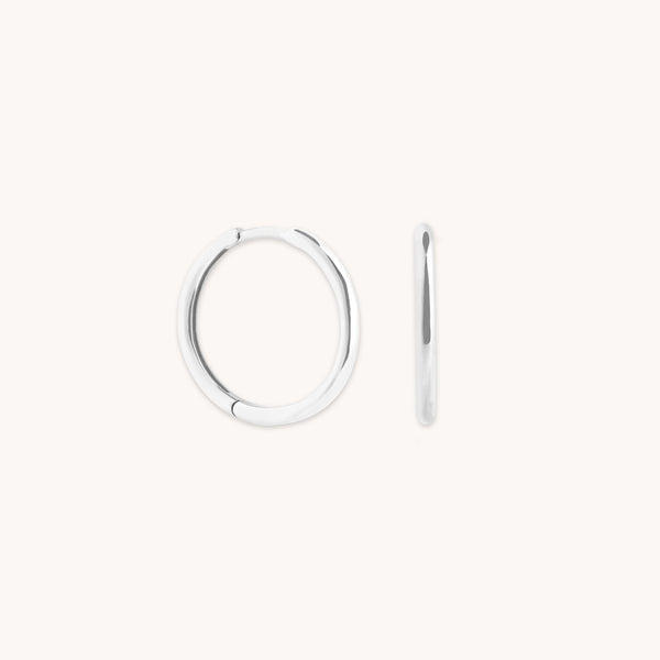 astrid & miyu Staple Hoops in Solid White Gold