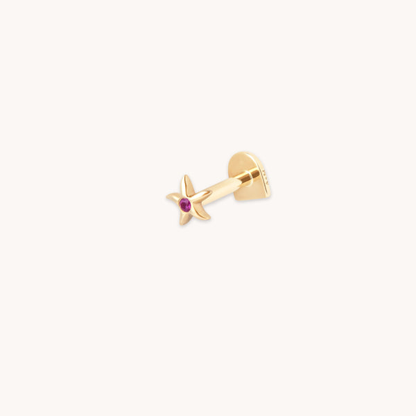 astrid & miyu Starfish Piercing Stud in Solid Gold