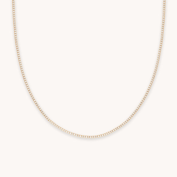 astrid & miyu Tennis Chain Necklace in Gold