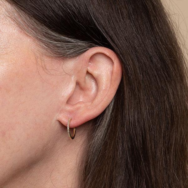 Astrid & Miyu Topaz 12mm Hoops In Solid Gold