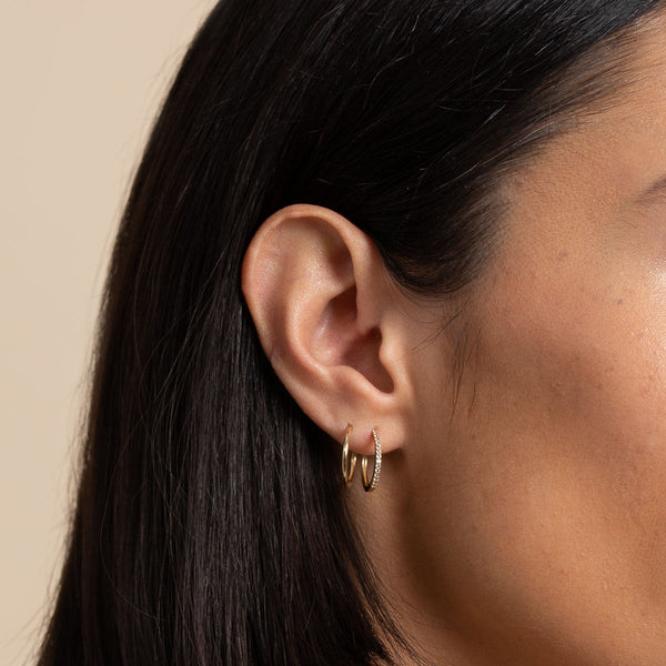 Astrid & Miyu Topaz 12mm Hoops In Solid Gold