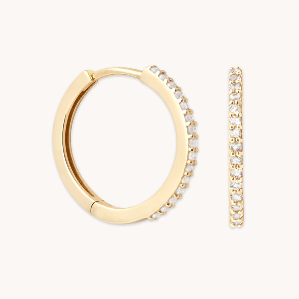 astrid & miyu Topaz 12mm Hoops in Solid Gold
