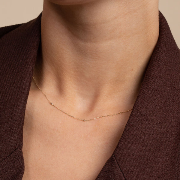 Astrid & Miyu Topaz Charm Necklace In Solid Gold