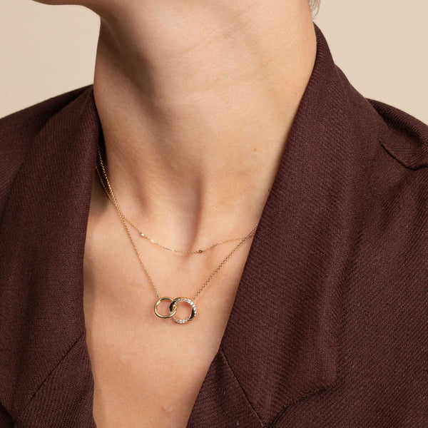 Astrid & Miyu Topaz Charm Necklace In Solid Gold