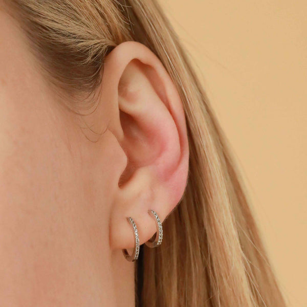 Astrid & Miyu Topaz Hoops In Solid White Gold