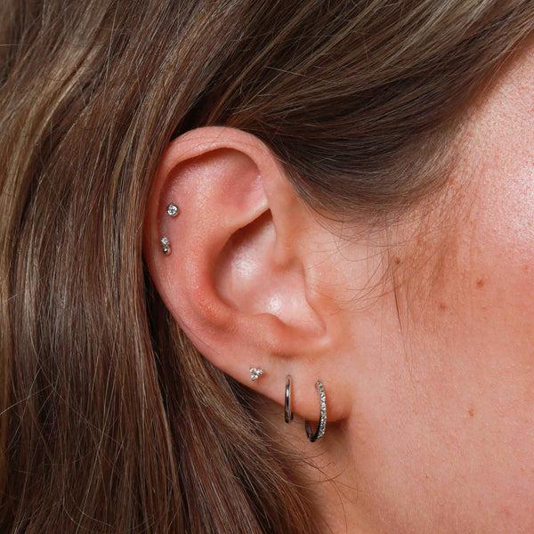 Astrid & Miyu Topaz Hoops In Solid White Gold