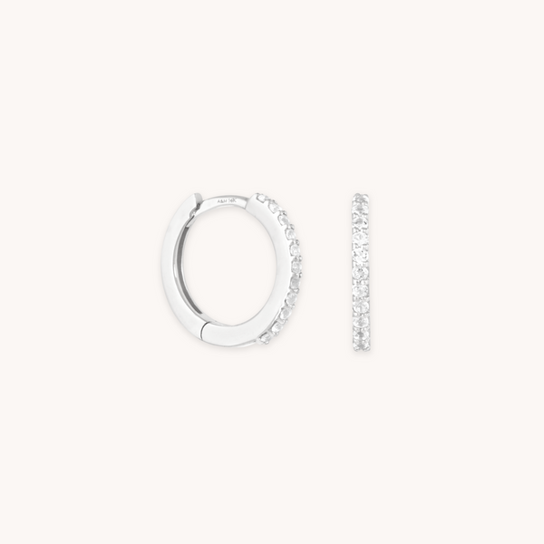 astrid & miyu Topaz Hoops in Solid White Gold