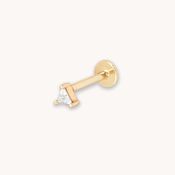 astrid & miyu Triangle Piercing Stud in Solid Gold