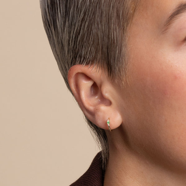 Astrid & Miyu Tsavorite Hoops In Solid Gold