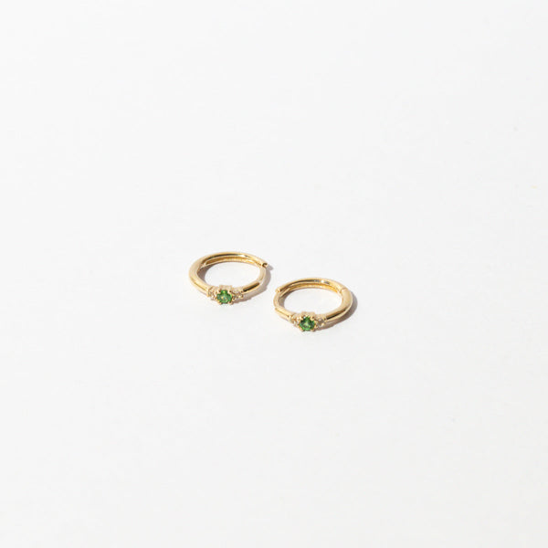 Astrid & Miyu Tsavorite Hoops In Solid Gold