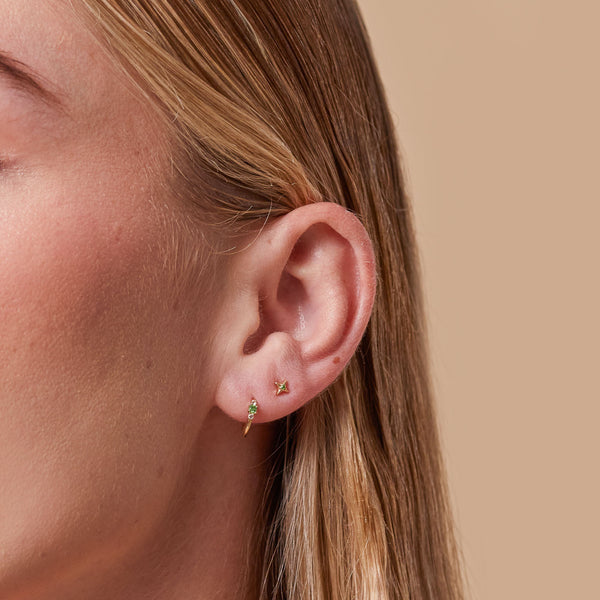 Astrid & Miyu Tsavorite Hoops In Solid Gold