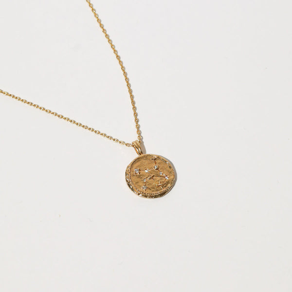 Astrid & Miyu Virgo Zodiac Pendant Necklace In Gold