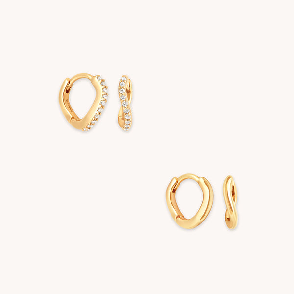 astrid & miyu Wave Huggies Gift Set in Gold