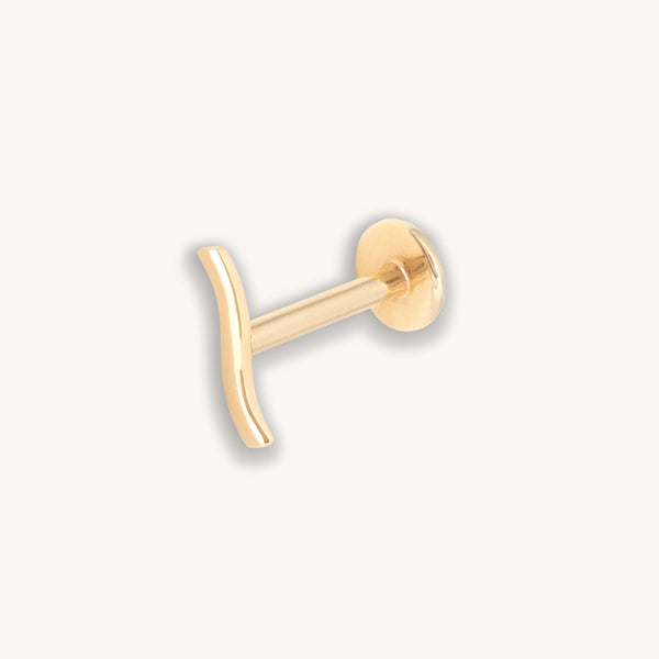 astrid & miyu Wave Piercing Stud in Solid Gold