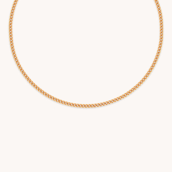 astrid & miyu Bold Essential Curb Chain Necklace in Gold