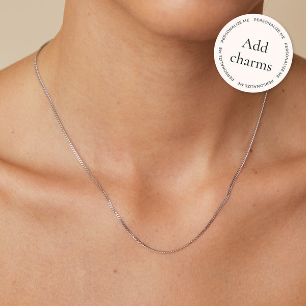 Astrid & Miyu Bold Miyu Chain Necklace In Solid White Gold