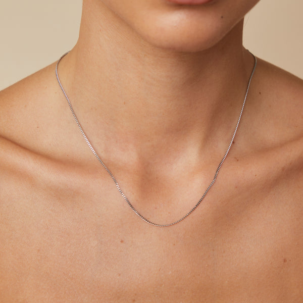 Astrid & Miyu Bold Miyu Chain Necklace In Solid White Gold