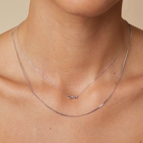 Astrid & Miyu Bold Miyu Chain Necklace In Solid White Gold