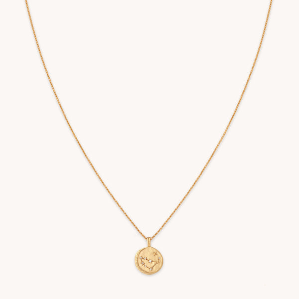 astrid & miyu Capricorn Zodiac Pendant Necklace in Gold