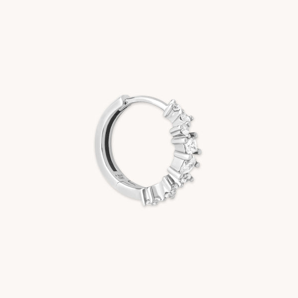 astrid & miyu Celestial Crystal 11.5mm Hoop in Silver