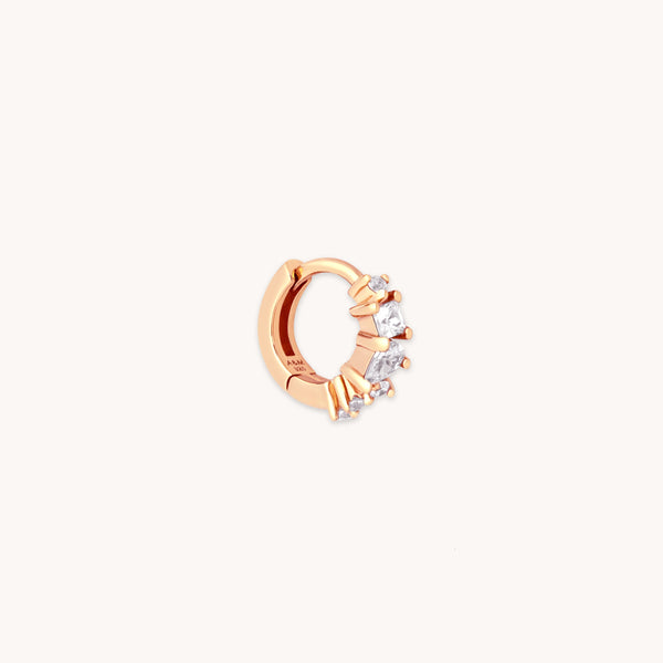 astrid & miyu Celestial Crystal 6.5mm Hoop in Rose Gold