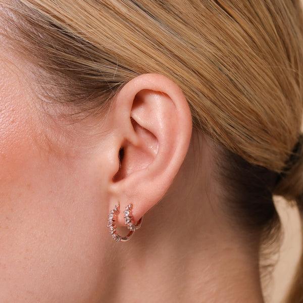 Astrid & Miyu Celestial Crystal 8mm Hoop In Rose Gold