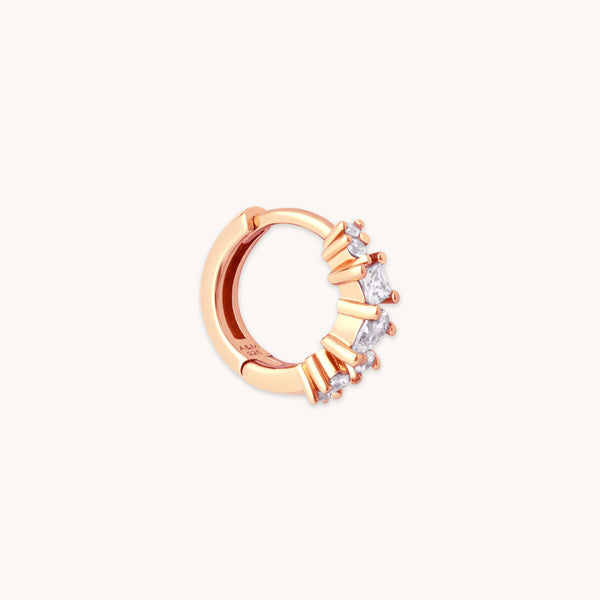 astrid & miyu Celestial Crystal 8mm Hoop in Rose Gold