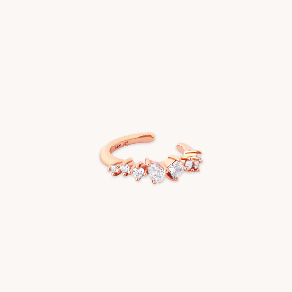 astrid & miyu Celestial Crystal Ear Cuff in Rose Gold