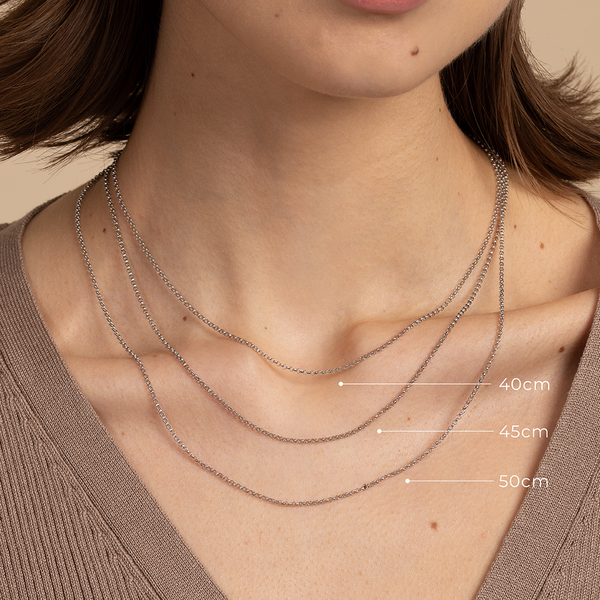 Astrid & Miyu Chelsea Chain Necklace In Solid White Gold