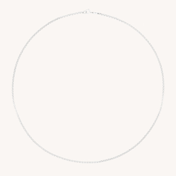 astrid & miyu Chelsea Chain Necklace in Solid White Gold