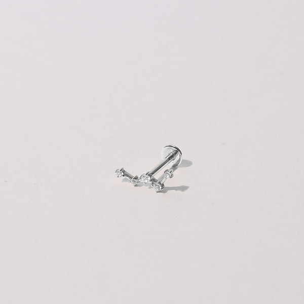 Astrid & Miyu Constellation Piercing Stud In Solid White Gold