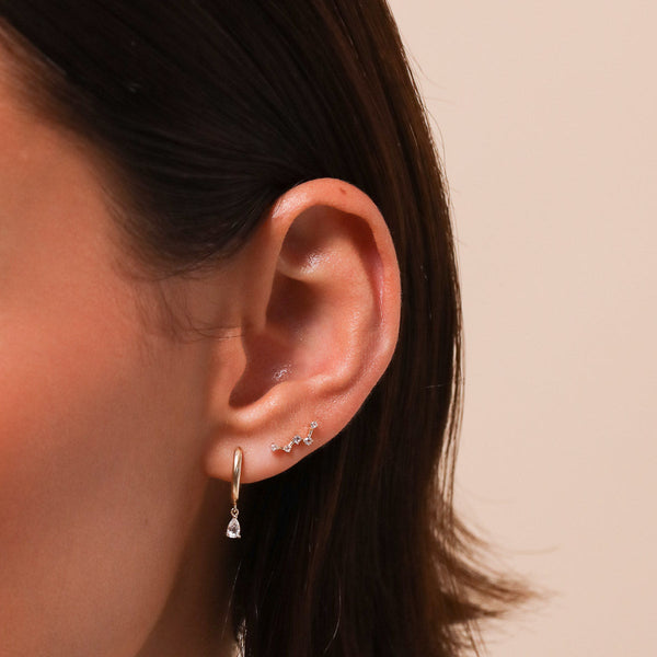 Astrid & Miyu Constellation Piercing Stud In Solid White Gold