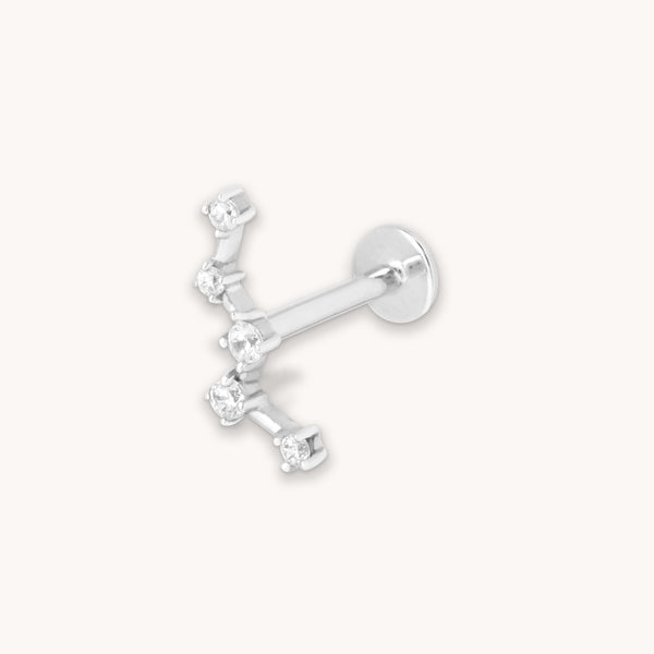 astrid & miyu Constellation Piercing Stud in Solid White Gold