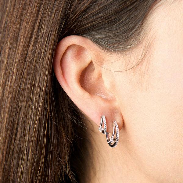 Astrid & Miyu Cosmic Illusion Hoops Gift Set In Silver