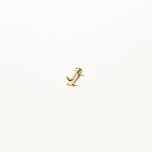 Astrid & Miyu Cosmic Star Piercing Stud In Solid Gold