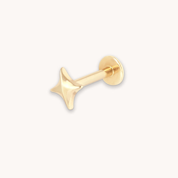 astrid & miyu Cosmic Star Piercing Stud in Solid Gold