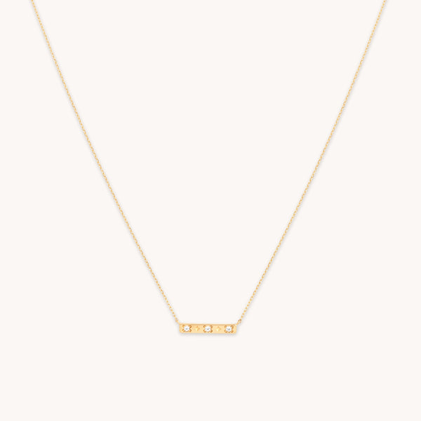astrid & miyu Cosmic Star Topaz Bar Necklace in Solid Gold