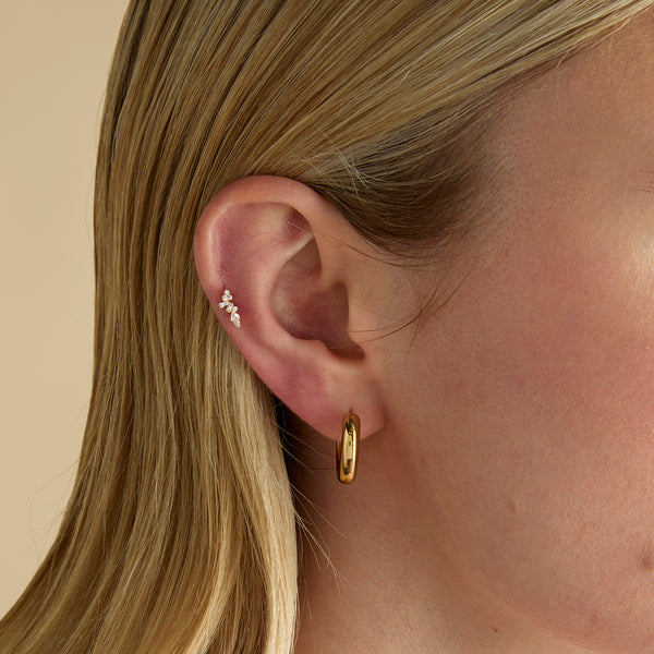 Astrid & Miyu Crystal Marquise Cluster Titanium Piercing Stud In Gold