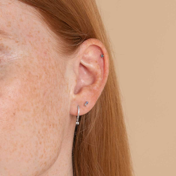 Astrid & Miyu December Tanzanite Birthstone Earrings In Solid White Gold