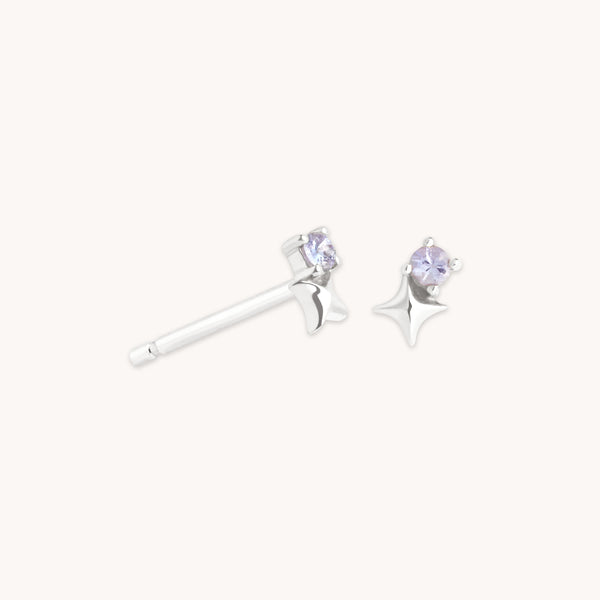 astrid & miyu December Tanzanite Birthstone Earrings in Solid White Gold