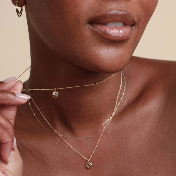 Astrid & Miyu December Tanzanite Birthstone Necklace In Solid Gold