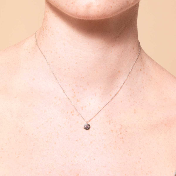 Astrid & Miyu December Tanzanite Birthstone Necklace In Solid White Gold